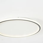 Round LED ring flush ceiling light, close-up
