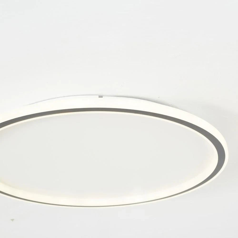 Round LED ring flush ceiling light, close-up