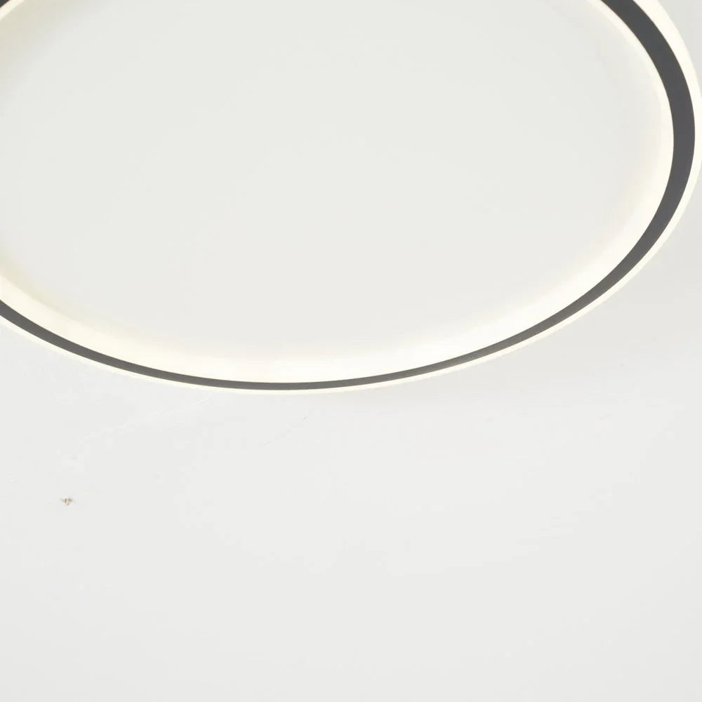 Round LED ring flush ceiling light, close-up