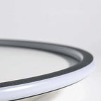 Round LED ring flush ceiling light, close-up