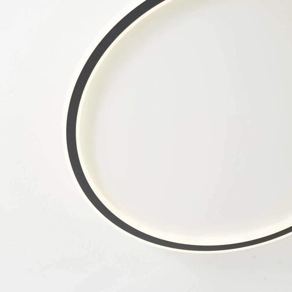 Round LED ring flush ceiling light, close-up