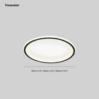 Round LED ring flush ceiling light, with measurements