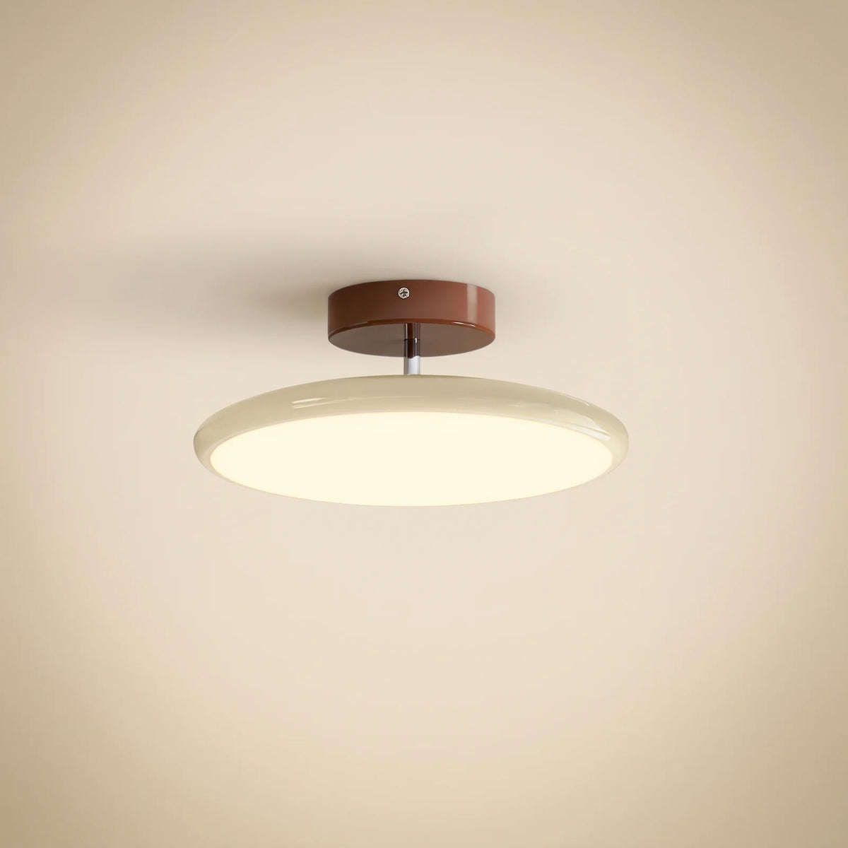 Round LED semi-flush ceiling light