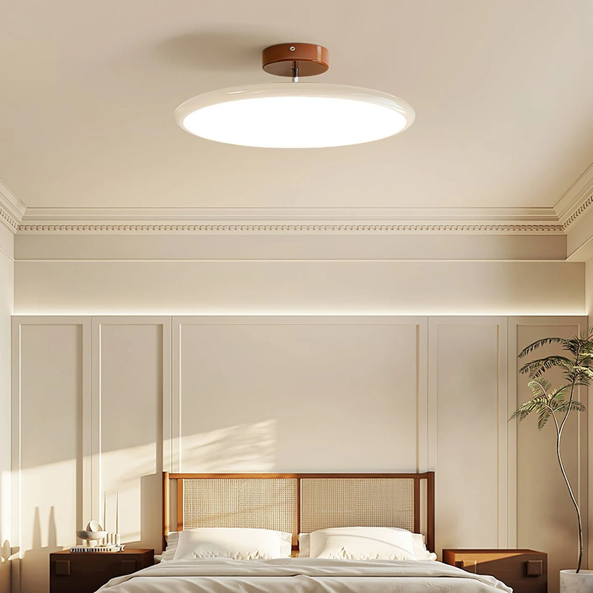 Round LED semi-flush ceiling light
