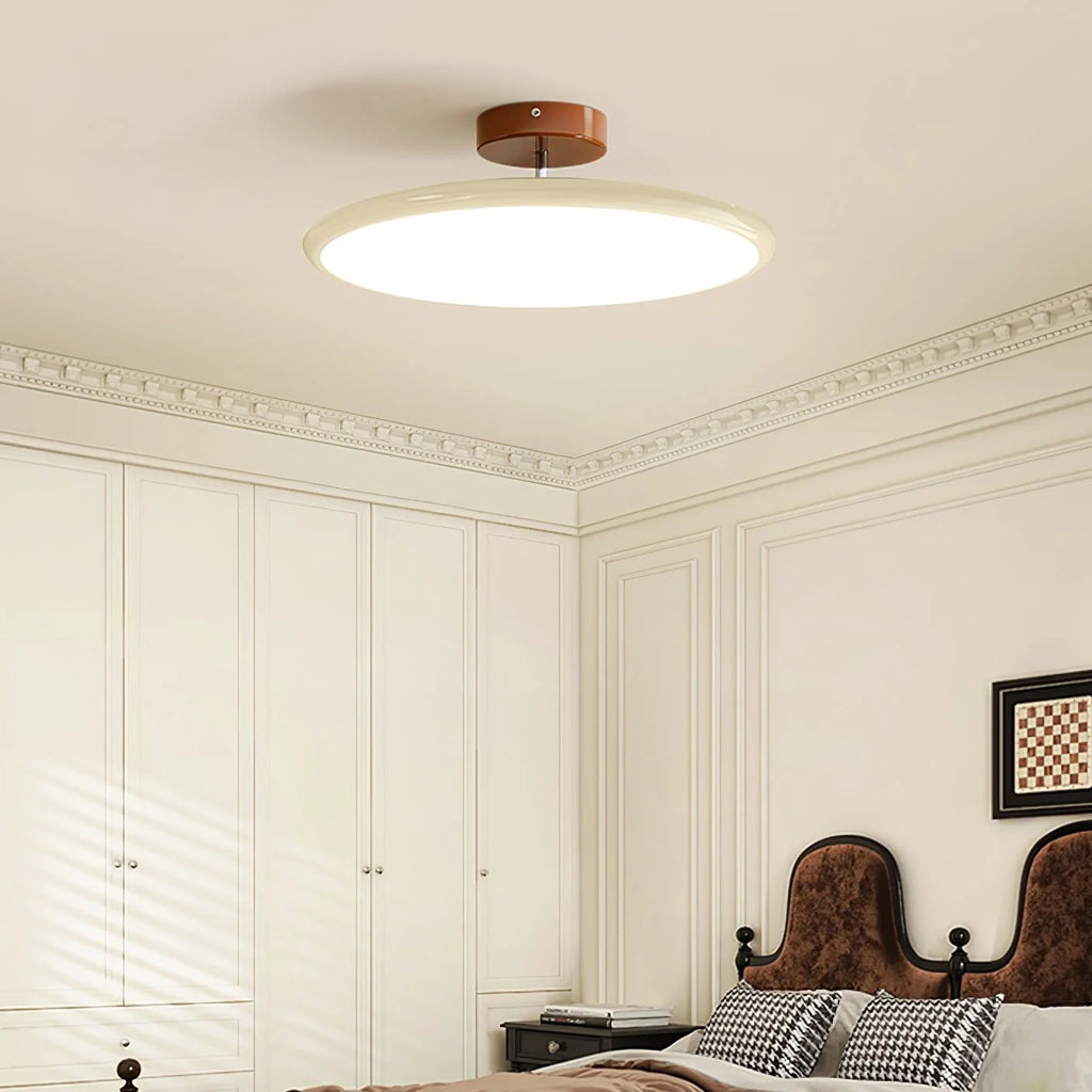 Round LED semi-flush ceiling light