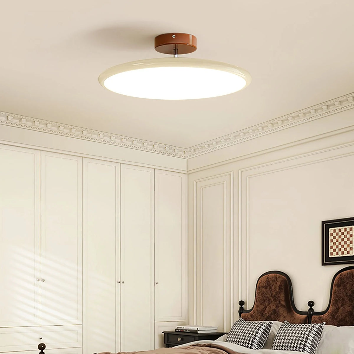 Round LED semi-flush ceiling light