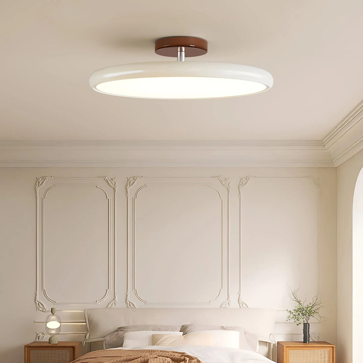 Round LED semi-flush ceiling light