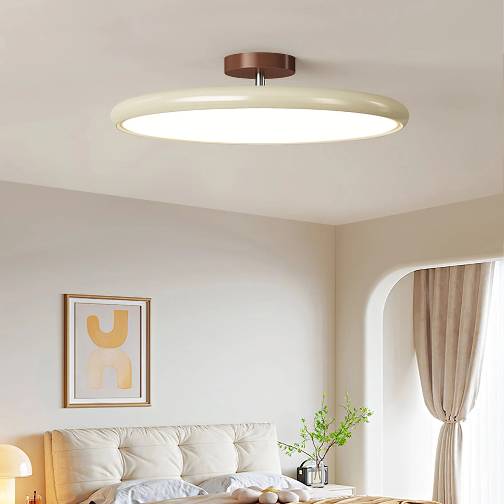 Round LED semi-flush ceiling light