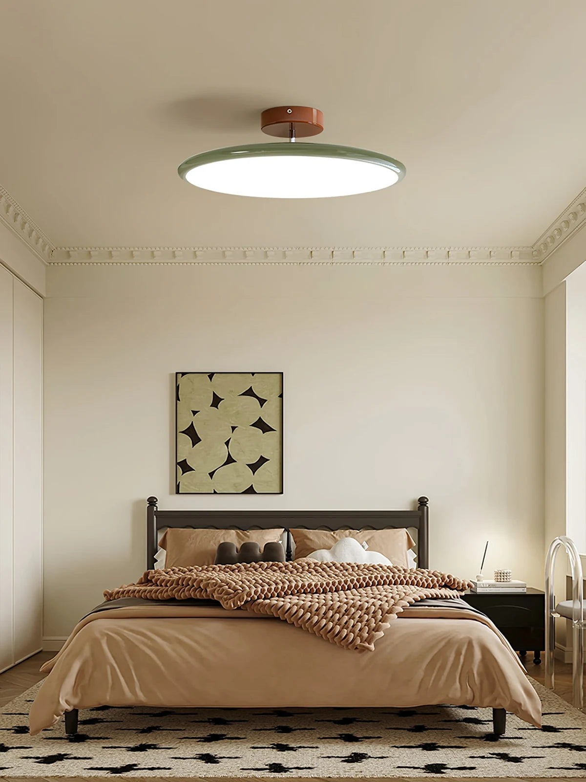Round LED semi-flush ceiling light