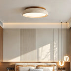 Round travertine flush ceiling light