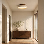 Round travertine flush ceiling light
