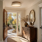 Round travertine flush ceiling light