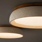 Round travertine flush ceiling light
