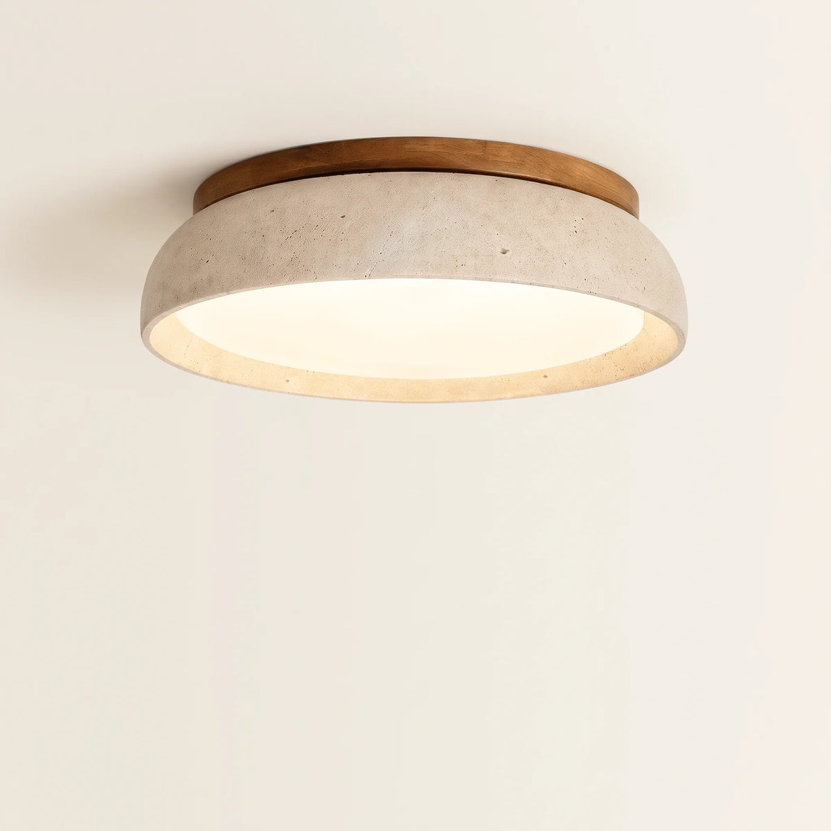 Round Travertine Flush Ceiling Light