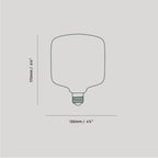 Plug-in pendant with rounded matte white bulb, graphite, bulb dimension drawing