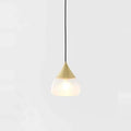 Sandblasted glass cone pendant, with champagne gold cap