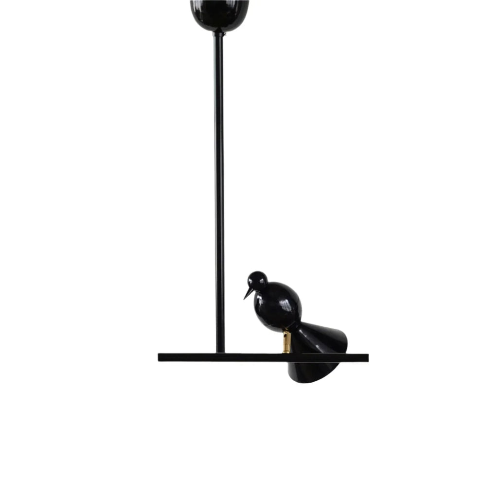 Single-bird T-bar pendant, in black