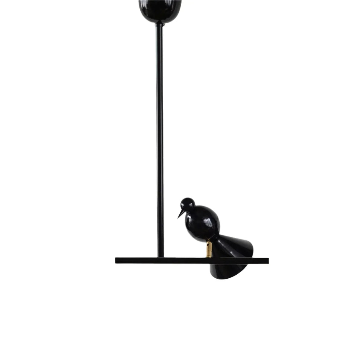 Single-bird T-bar pendant, in black