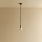 Small dim-to-warm globe pendant, oak, unlit