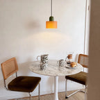 Small glass drum pendant light