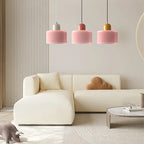 Small glass drum pendant light
