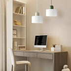 Small glass drum pendant light
