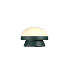 Cordless solar dome table lamp in forest green