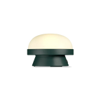 Cordless solar dome table lamp in forest green