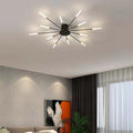 Starburst LED flush ceiling light, Black, 12W, 80cm, Neutral White