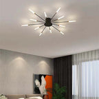Starburst LED flush ceiling light, Black, 12W, 80cm, Neutral White
