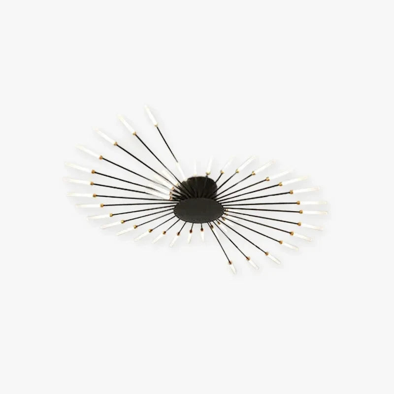 Starburst LED flush ceiling light, in black