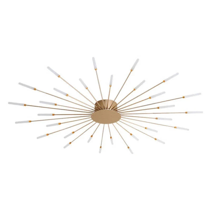 Starburst LED flush ceiling light, in gold