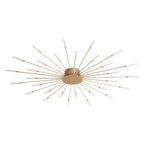 Starburst LED flush ceiling light, in gold