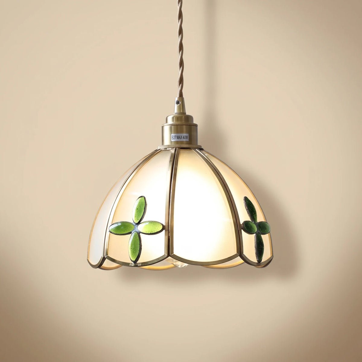 Stained glass pendant light