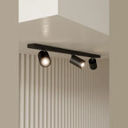 Swivel spot ceiling light, triple spot seen from below