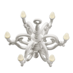 Tangled arm XL floor chandelier, in white