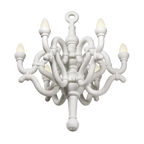 Tangled arm XL floor chandelier, in white
