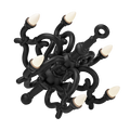 Tangled arm XL floor chandelier, in black
