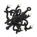 Tangled arm XL floor chandelier, in black