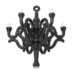 Tangled arm XL floor chandelier, in black