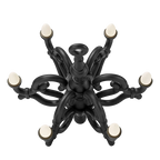 Tangled arm XL floor chandelier, in black