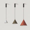 Tapered cone LED pendant, in three sizes and colours