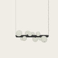 Ten-globe glass tube pendant, horizontal with opal glass