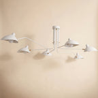 Three-Arm Ceiling Light, six shades, white