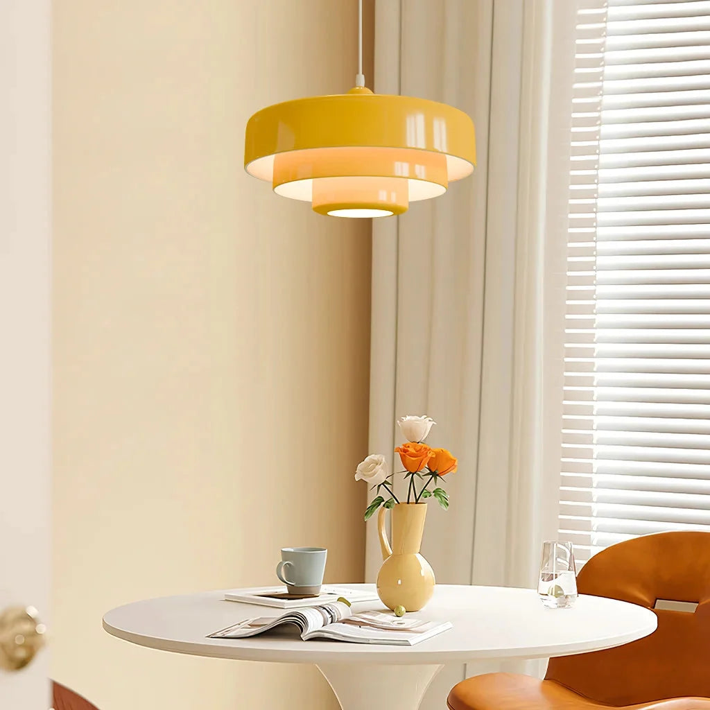 Three-tier disc pendant light