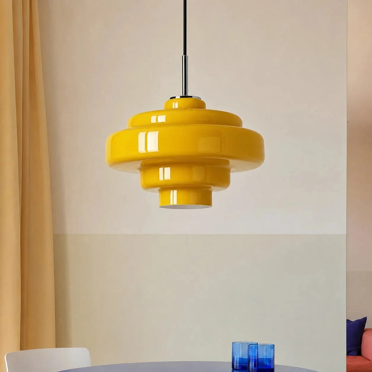 Tiered macaron glass pendant light
