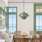 Tiered macaron glass pendant light