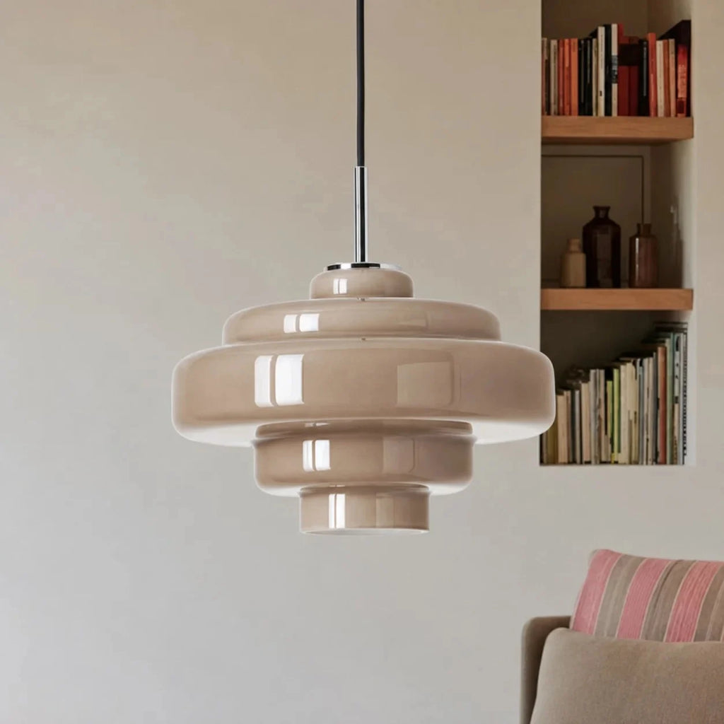 Tiered macaron glass pendant light