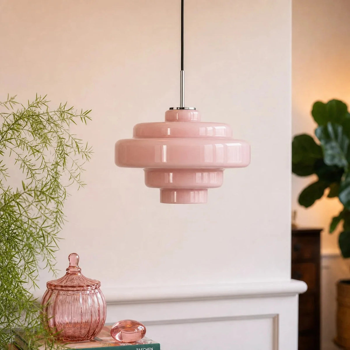Tiered macaron glass pendant light