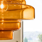 Tiered macaron glass pendant light
